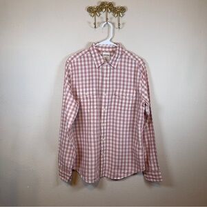 Fossil Men's Rise and IvoryGingham Button Down Long Sleeve Shirt. Size M